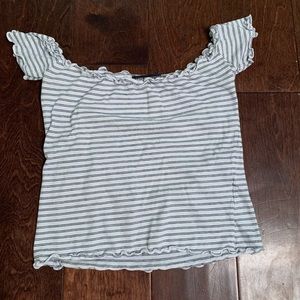 brandy melville off the shoulder striped top